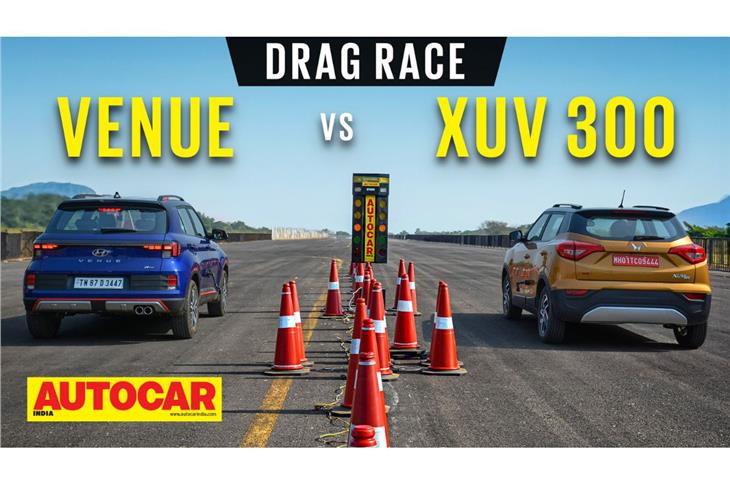 Hyundai Venue N Line vs Mahindra XUV300 TurboSport drag race