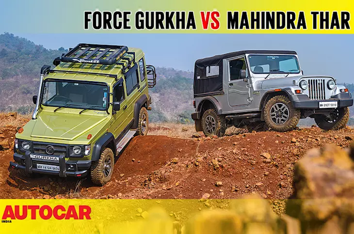 2017 Force Gurkha Explorer vs Mahindra Thar CRDe comparison video