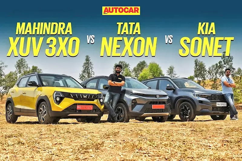 Mahindra XUV 3XO vs Tata Nexon vs Kia Sonet comparison video