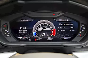 Digital instrument cluster displays all pertinent the info.