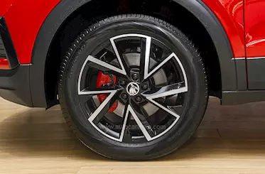 Skoda Kushaq Monte Carlo wheels.