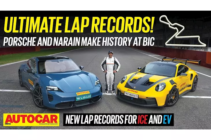 Breaking BIC records in a Porsche 911 GT3 RS, Taycan video