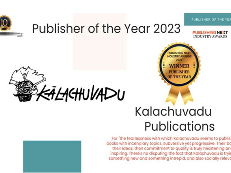 Kalachuvadu Publisher of the Year in Publishing Next Industry Awards 2023