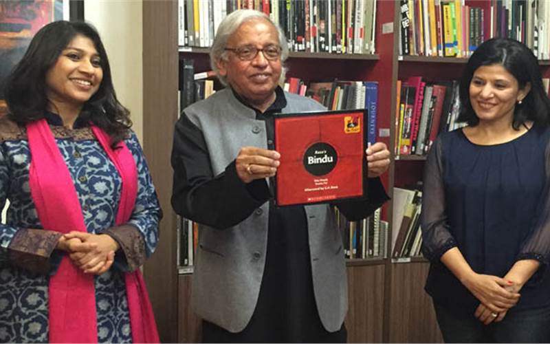 At the book launch: (From left) Ritu Khoda, Ashok Vajpeyi of Raza Foundation with Vanita Pai