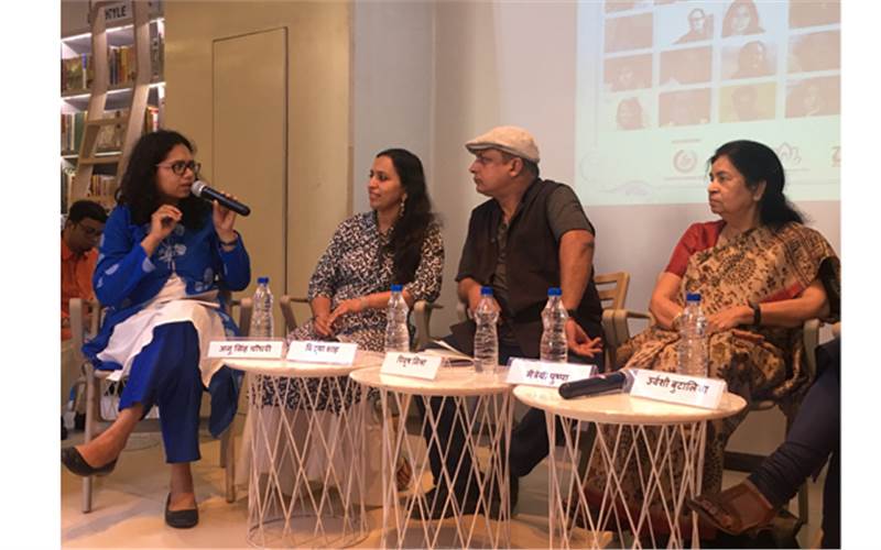 Anu Singh Choudhary, Vidya Shah, Piyush Misra and Matreyi Pushpa during the panel discussion on ‘Apni Chuni Rahein: Kya Maksad Kya Haasil’