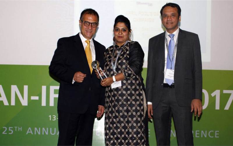 (from left) Vincent Peyregne, CEO, Wan-Ifra, Anupam Luthra of Mathurbhumi and Magdoom Mohammed, MD, Wan-Ifra South Asia