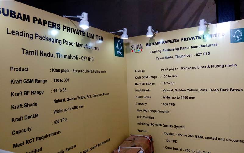 Tirunelveli-based Subam Papers is showcasing Kraft papers at the show