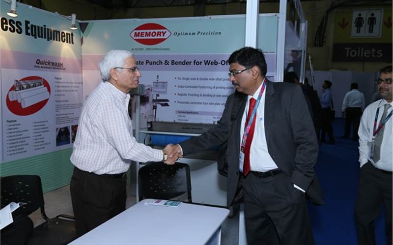Khindria with Sandeep Saini of Boettcher India during Wan-Ifra 2015 in Mumbai. Remembering the early days, he had told PrintWeek India: “Earlier, printing was not a respectable business. It was called a chhaapakhana. It was a manual, time-consuming affair. Again, you needed space to set up a printing unit. You needed labour. Even the owners were not educated. I was convinced that times were changing and soon, printers would have to shift from letterpress to offset.”