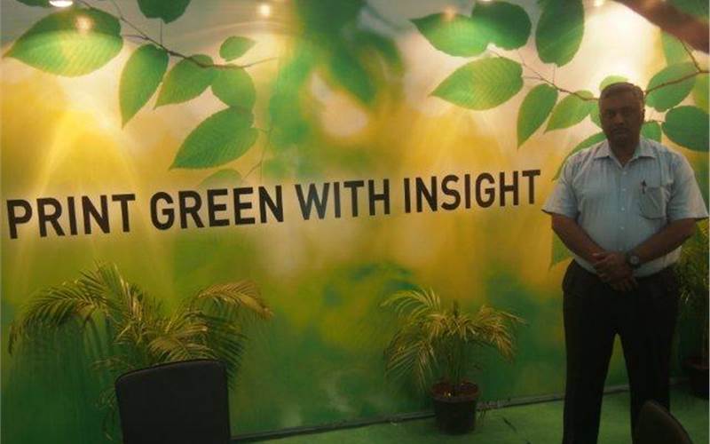 "This is the second year running we have decided to emphasise on the need to 'go green' to the industry. Everything from the machine on display to the stand design has been done keeping this in mind," said George K Mathew, director of Insight Communications, who stressed on the need to go processor and chemistry free for CTPs using Sonora plates