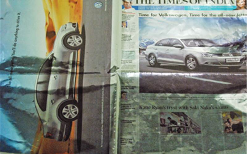 Print Innovation: Taco Visions innovates for Volkswagen campaign in Times of India and The Hindu