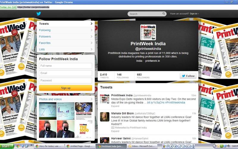 PrintWeek India's twitter page