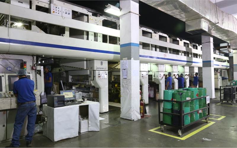 Packaging: The eight-colour rotogravure printing machine at Uflex's Packaging Plant in Noida