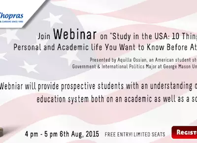 The Chopras Webinar on Study in the USA – Register NOW!