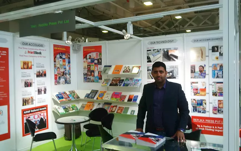 The Replika stall with Vikaran Seth |, director-production, Replika Press. Replika can produce a beautiful book any which way. As one of the top publishers puts it, the company can produce 4,000 pages, four-colour, four hardback volumes in less than ten days. The company recently added a new facility near its existing site in Kundli, which which has a separate space for hardcover and soft cover books