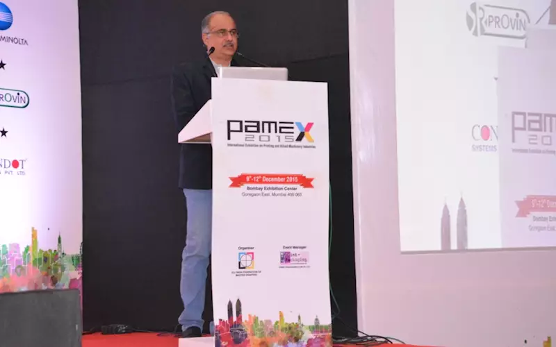 Tushar Dhote, president Mumbai Mudrak Sangh and the co-chairman for Pamex, set the tone for the conference