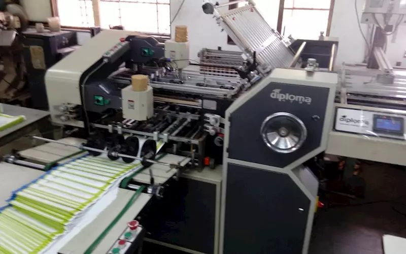 The post-press section of Indigo is equipped with a Diploma folding machine