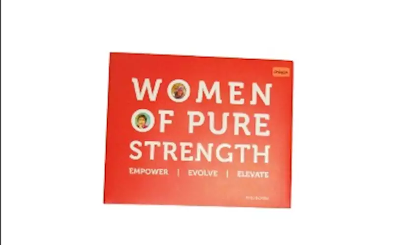 THOMSON PRESS: Women of Pure Strength | 3000 copies
          Pre-Press: Harlequin CTP system and Dainippon Screen PTR 8800S workflowPress: Mitsubishi sheetfed plus aqueous coatingPost-Press: Spot UV, embossing and die cutting on the jacket and silver gilding on three sidesPaper: Amiens Nature 130gsm for the printed and laminated cover and text pages. Amiens Nature 160gsm for jacket and end paper