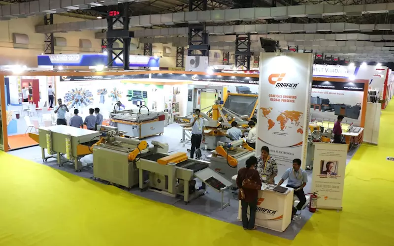 One of the largest exhibitor stalls at SPI was Vasai-based Grafica Flextronica, who showcased Nano-print plus an auto and hot air dryer