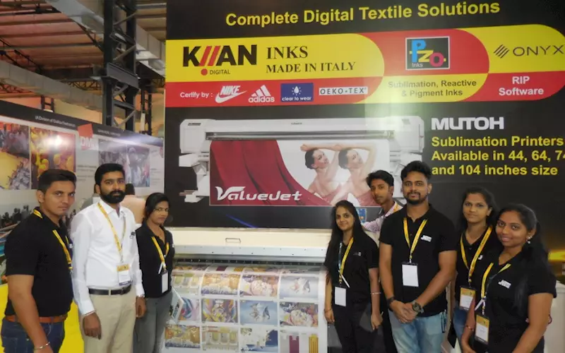 First time exhibitor, Negi Sign System and Supplies, the Indian manufacturer for signage and textile industry and a distributor of Mutoh in India showcased the Mutoh Valuejet 44inches and 64 inches for the sublimation market. Negi also highlighting Kiian Digital, an ink manufacturing company from Italy, PZO inks and ONYX RIP software