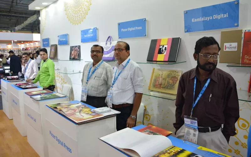 Top HP customers from across India showcasing their photo album products at the HP booth