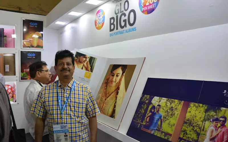 T S Ramanan, managing director, Glo, with the B2 sized photo albums produced on the HP Indigo 10000