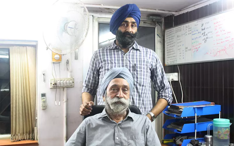 Amarpreet Singh and Tarlochan Singh of Falcon Vacuum Pumps and Systems at their office in Faridabad.