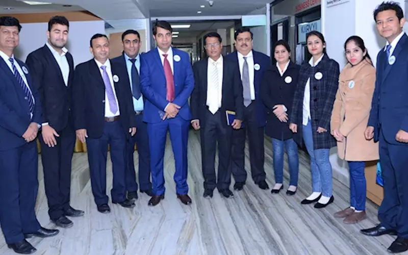The APL Machinery team before the event. The company manufactures UV-curing machines and is the Indian representative of the US-based Air Motion Systems (AMS)