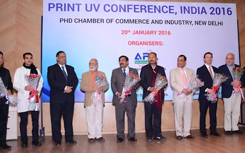 The designated speakers at the conference during the felicitation ceremony