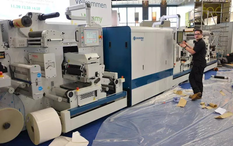 Domino&#8217;s new N60i digital label press is a smart modular combination of digital integrated with ABG digicon 3 incorporating flexo, varnishing and die-cutting modules
