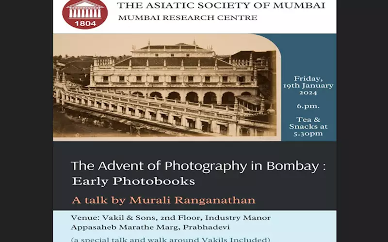 Talk on photography in early Bombay on 19 January 