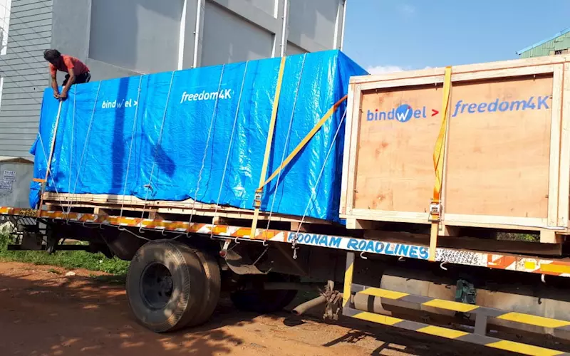 In early September, the Bindwel Freedom 4K was loaded on to the truck. The Bindwel is ready to move from Peenya, Impel-Welbound’s manufacturing plant in Bengaluru. The Signa gathering system had already arrived and was waiting for the Bindwel to arrive