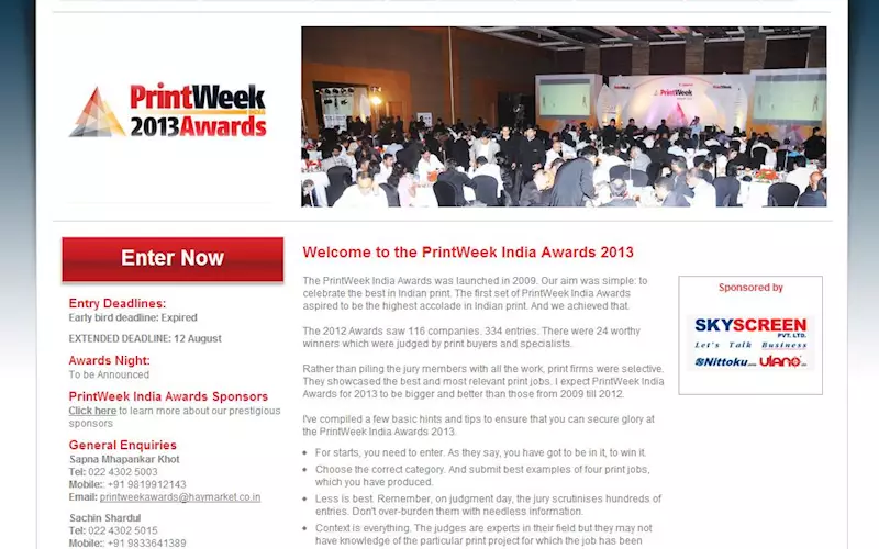 PrintWeek India's newly launched Awards website