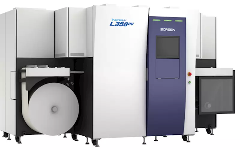 The Truepress Jet L350UV+LM comes with a nitrogen purge mechanism for accelerating the curing of UV inks