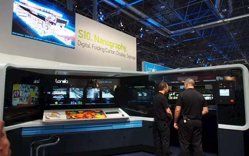 At drupa 2016, Landa announced the launch the Landa W10P Nanographic Printing Press. The metre-wide two-sided Landa web press has twin printing engines, each with 4-8 colours, and prints on virtually any coated or uncoated paper stock ranging in weight from 30gsm to cardstock. As Landa nanographic printing creates zero strikethrough, the press produces magazine-quality printing even on the lightest and cheapest uncoated papers. Running at 200 metres/minute, the Landa W10P Nanographic Printing Press is up to 24 times faster than any other commercial quality digital press, and requires no setup or makeready. A crossover point with analogue up to 5,000 copies lets users offer affordable digital production while providing fast turnaround and on-demand printing