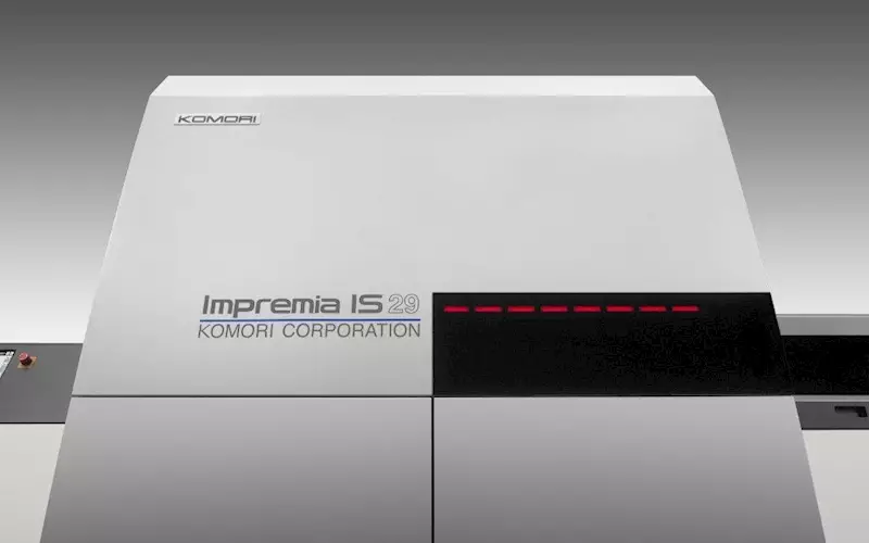 Komori’s Impremia IS29 29-inch sheetfed UV inkjet digital printing system is jointly developed with Konica Minolta. The Impremia IS29 can print directly on a wide variety of stock with a maximum sheet size of 585x750mm. There is no need for special paper due to UV inkjet technology, and no need for any precoating or certified paper. The machine incorporates a perfecting mechanism, accommodating not only 4-up single-sided but also 8-up double-sided impositions