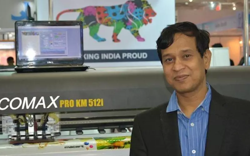 Pune-based wide-format print equipment manufacturer Macart unveiled a new solvent printer with Konica Minolta 30 picoliter printhead, which can print at 1,200 sq/m per hour in two passes at a resolution of 360x760 dpi