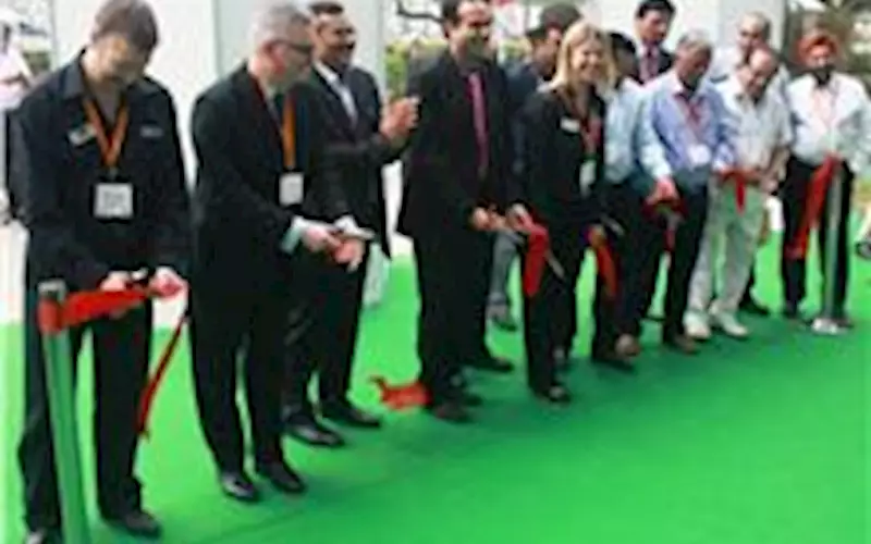 The inauguration ceremony of Labelexpo India 2014 at Pragati Maidan on 29 October