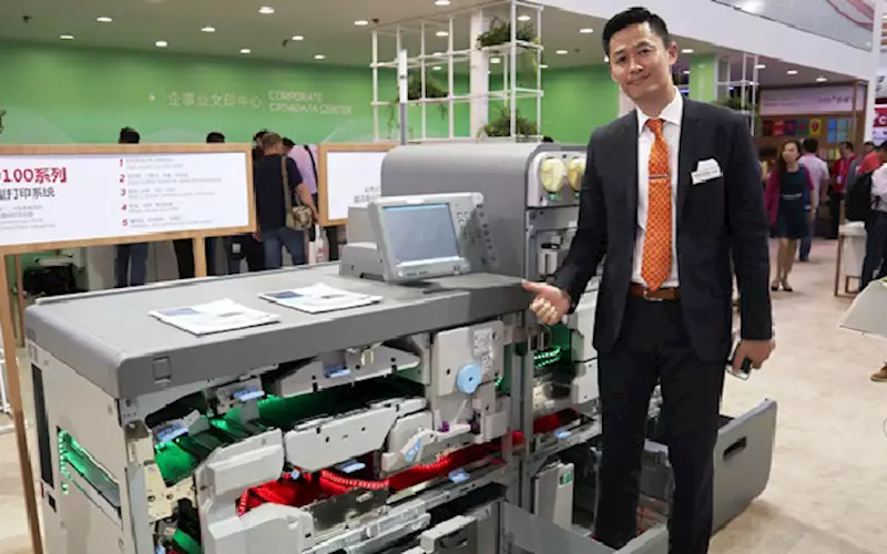 Steven Gao, general manager, production printing business group and direct sales department, Ricoh, said that the company launched yellow ink as a fifth station  and fluorescent colours at China Print 2017