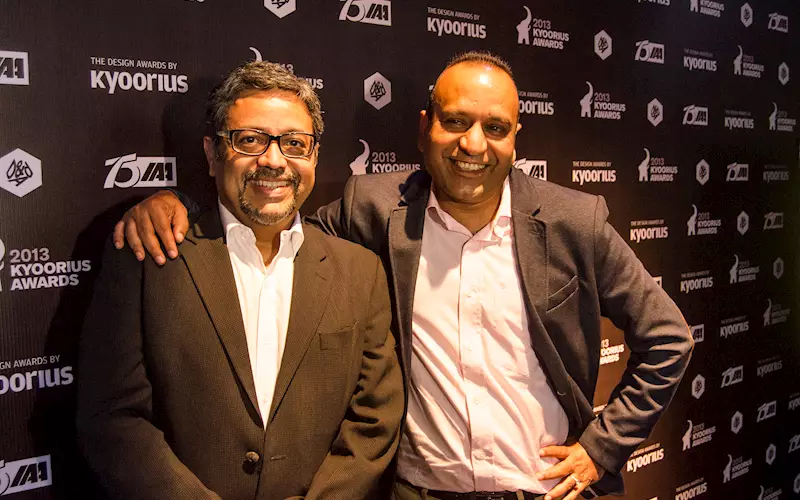 (l-r) Kaushik Roy, past president, IAA India chapter and Rajesh Kejriwal, founder and CEO at the launch of the Kyoorius Awards