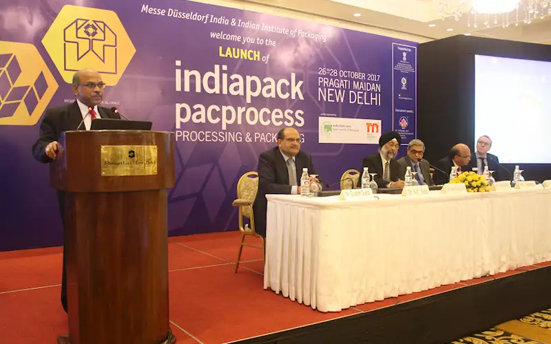 NC Saha of Indian Institute of Packaging and others during the launch function on 21 March 2017