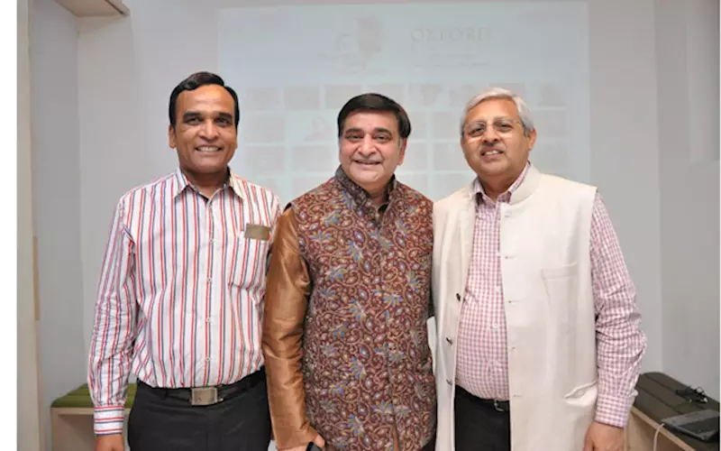 (From left) Vinay Vishwas, Arun Gemini and Ashok Maheshwari of Rajkamal Prakashan