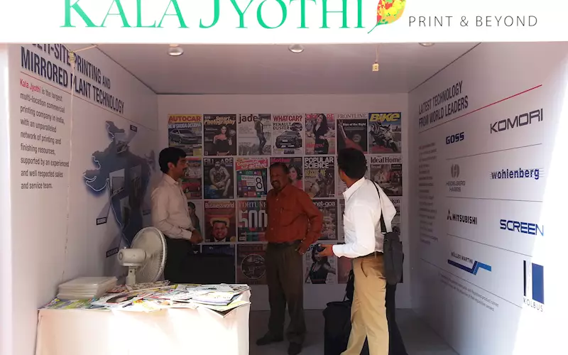 Kala Jyothi stand at the conference. Among others, printers like Spenta Multimedia, Delhi Press and Thomson Press had participated at the conference