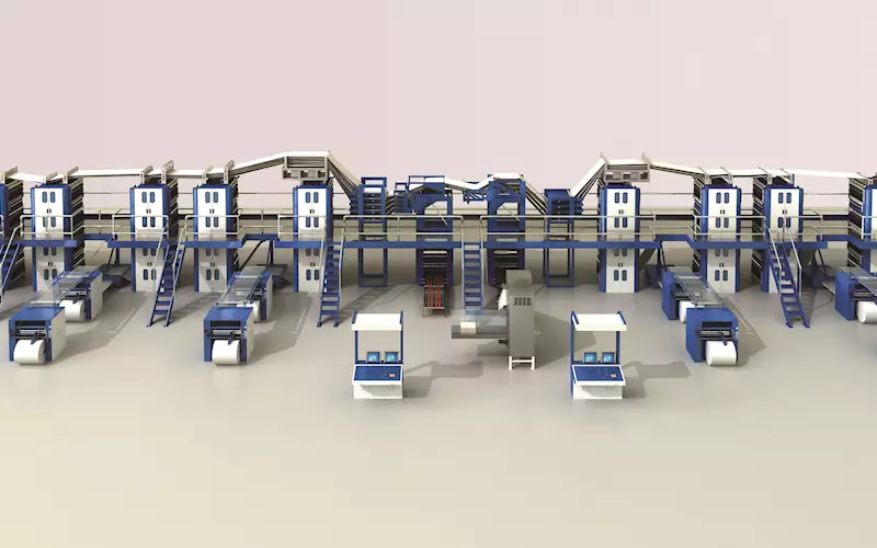 Orient X-CEL press is capable of printing from 508 mm to 578 mm cut-off size at the speed of 36000 iph