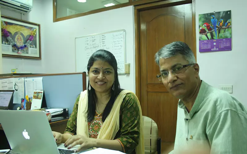 Vijay Raghavan, the chairman and managing director of Sai Packaging with his daughter Priyata