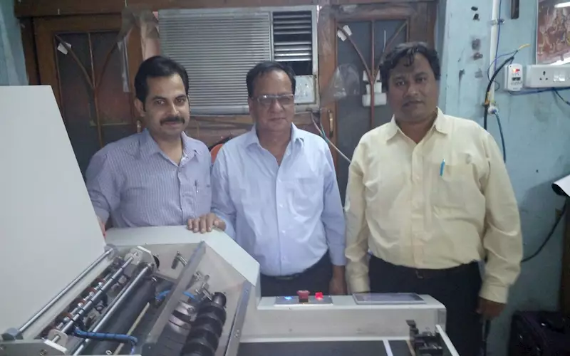 Narendar Sood of Sood Studio with team Hi-Tech with new hot glue automatic album