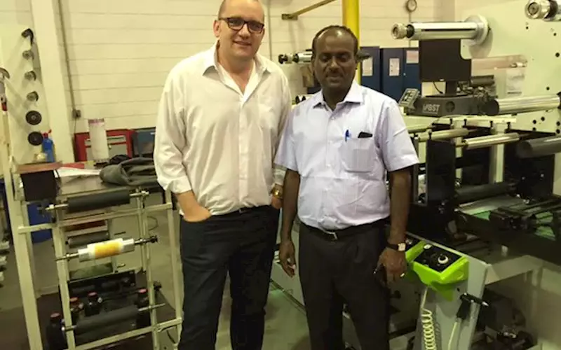 Schröter (L) with Rajapandian at the Etirama plant in Brazil