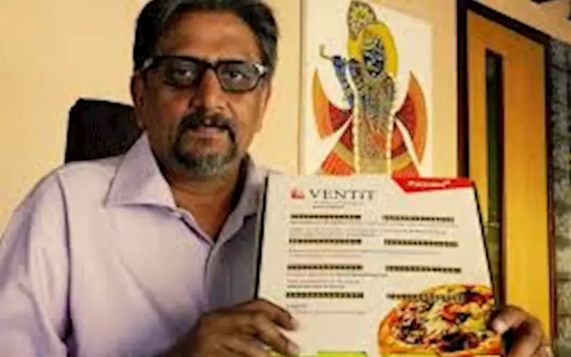 Vinay Mehta, owner of Reproscan with VENTiT, his brand under which pizza packaging is produced