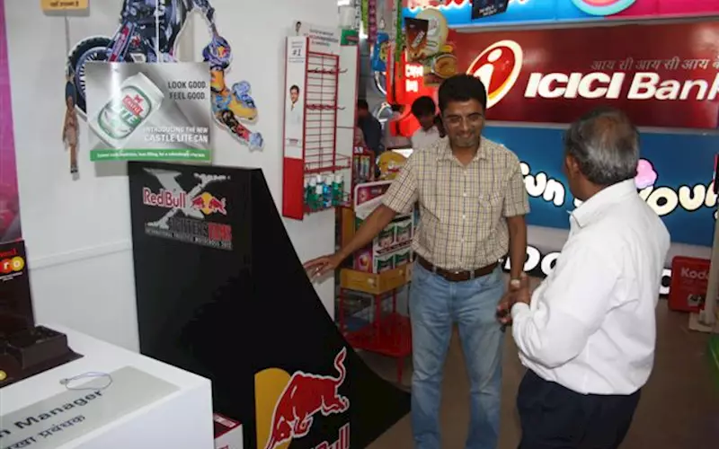 S Rajgopal of Spectrum Scan explaining to Iqbal Kherodawala how they created the POP for RedBull Fighters Jams International Freestyle Motocross 2012