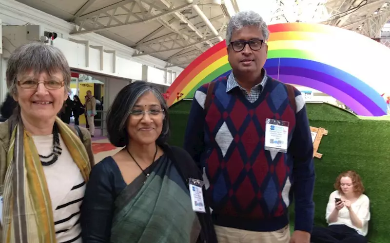 The people behind Bookaroo: Jo Williams, Swati Roy and Venkatesh M Swamy