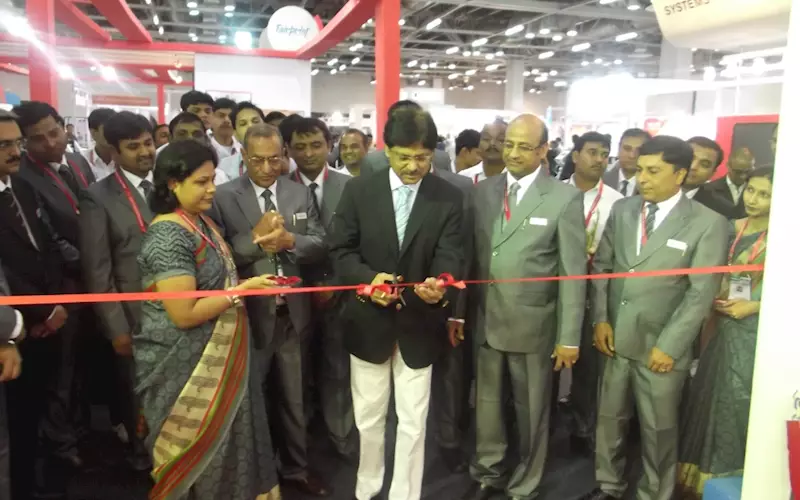 AK Chowdhary inaugurated the RB104, the upgraded automatic notebook making machine at the LOM stall